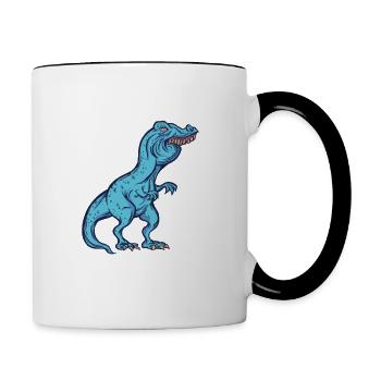 Stefanie Shirt lustiges Trex Meme Überbiss - Tasse zweifarbig - Weiß/Schwarz - Rechts
