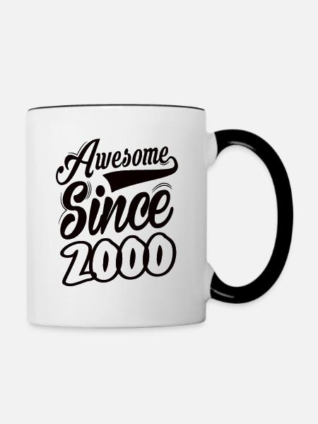 Awesome Since 2000 - Tasse zweifarbig - Weiß/Schwarz