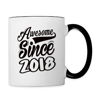Awesome Since 2018 - Contrasting Mug - white/black - Right
