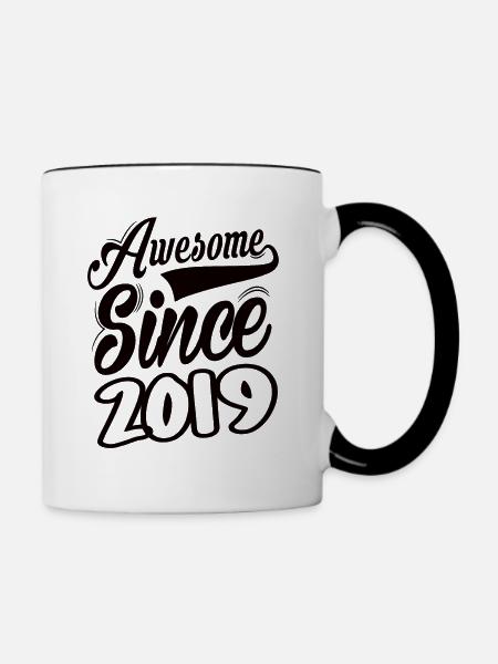 Awesome Since 2019 - Tasse zweifarbig - Weiß/Schwarz