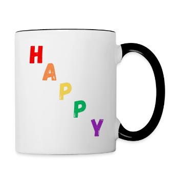 Content - Mug contrasté - blanc/noir - Droite