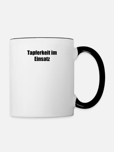 Feuerwehr - Tapferkeit im Einsatz - Tasse zweifarbig - Weiß/Schwarz