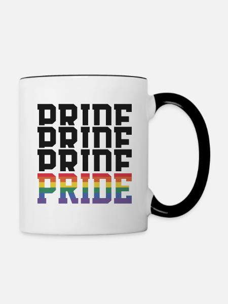 Pride Regenbogen Gay Pride - Tasse zweifarbig - Weiß/Schwarz