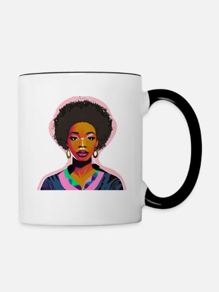 Black Lady - Tasse zweifarbig - Weiß/Schwarz