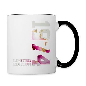 52. GEBURTSTAG 52 JAHRE LIMITED EDITION 1974 - Tasse zweifarbig - Weiß/Schwarz - Rechts