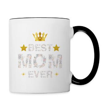 FLOWER BEST MOM EVER - HAPPY MOTHER'S DAY - Contrasting Mug - white/black - Right