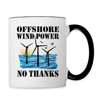 Offshore Windenergie Nein Danke - Tasse zweifarbig - Weiß/Schwarz - Rechts