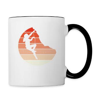 Rock climbing, girl on a tightrope - Contrasting Mug - white/black - Right