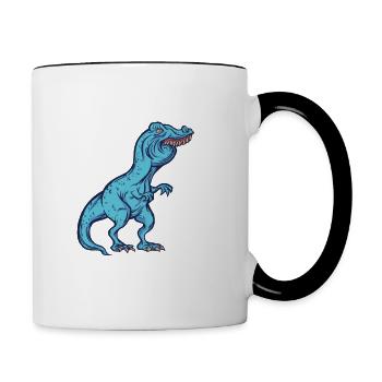 Jonathan T-Rex Dinosaurier Meme Dino Trex Namens - Tasse zweifarbig - Weiß/Schwarz - Rechts