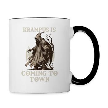 Krampus T-Shirt The sinister Christmas custom. - Contrasting Mug - white/black - Right