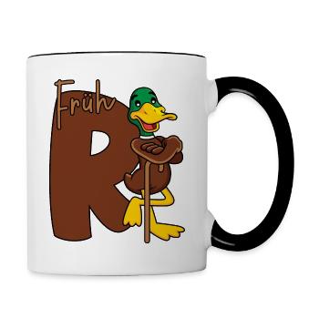 Frührente Rente R Ente Frührentnerin Frührentner - Tasse zweifarbig - Weiß/Schwarz - Rechts