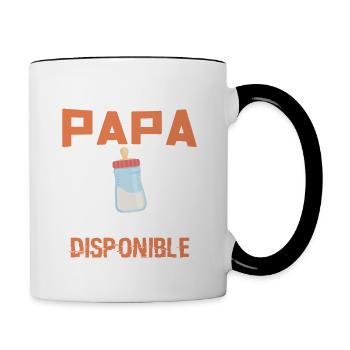 Niveau PAPA - Biberon - Nouvel Outil Disponible ! - Mug contrasté - blanc/noir - Droite