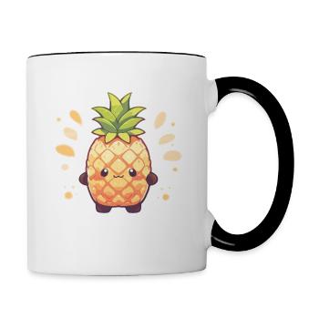 Ananas Plante Ananas Fruit Fruit - Mug contrasté - blanc/noir - Droite