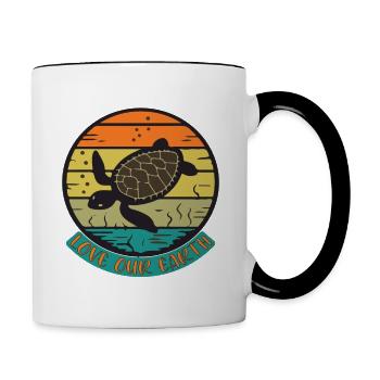 Aimez la terre - Mug contrasté - blanc/noir - Droite