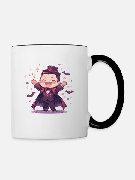 Vampir - Tasse zweifarbig - Weiß/Schwarz