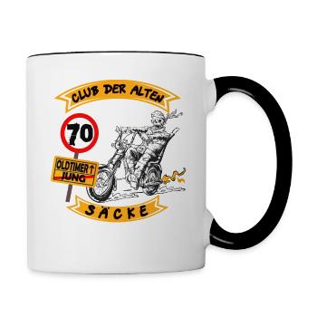 Geburtstag Alten Säcke lustiges Biker & Motorrad - Tasse zweifarbig - Weiß/Schwarz - Rechts