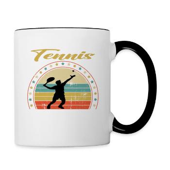 Spruch für den Tennisspieler Mann & Frau Tennis - Tasse zweifarbig - Weiß/Schwarz - Rechts