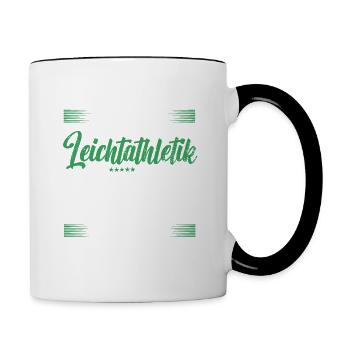 Spruch leichtathletik Mann & Frau & Kinder - Tasse zweifarbig - Weiß/Schwarz - Rechts