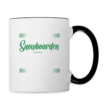 Spruch snowboarden Mann & Frau & Kinder - Tasse zweifarbig - Weiß/Schwarz - Rechts