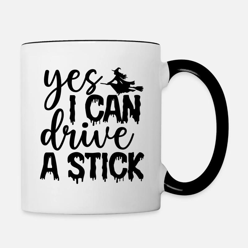 Idée cadeau d’Halloween pour les sorcières - Mug contrasté - blanc/noir