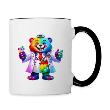 Ich habe weder die Zeit noch die Buntstifte - Tasse zweifarbig - Weiß/Schwarz - Rechts