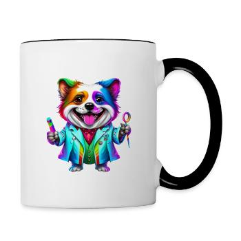 Ich habe weder die Zeit noch die Buntstifte - Tasse zweifarbig - Weiß/Schwarz - Rechts