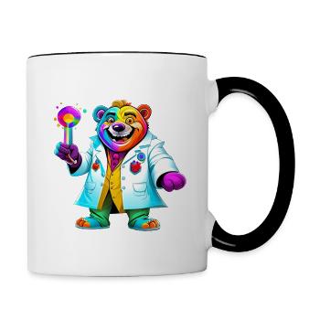 Ich habe weder die Zeit noch die Buntstifte - Tasse zweifarbig - Weiß/Schwarz - Rechts