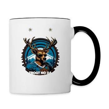 Mei Lederhosn trogt no da Hirsch Trachten - Mug contrasté - blanc/noir - Droite