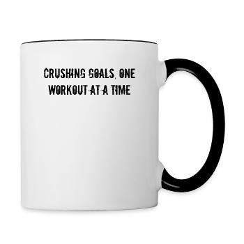 Fitness - Crushing goals, one workout at a time - Contrasting Mug - white/black - Right