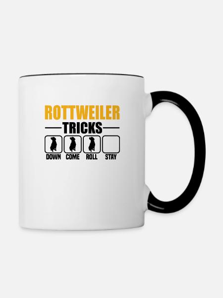 Rottweiler Tricks - Tasse zweifarbig - Weiß/Schwarz
