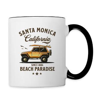 Santa Monica California Beach Paradise - Contrasting Mug - white/black - Right