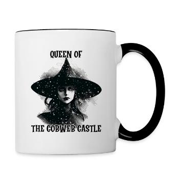 Witch, Queen of the Cobweb Castle - Contrasting Mug - white/black - Right