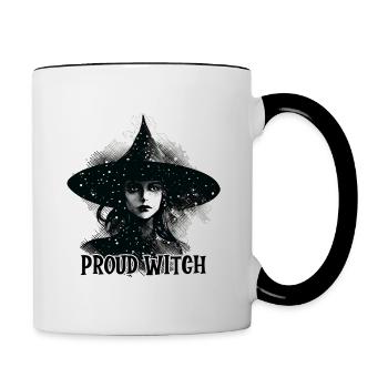 Witch, Proud Witch, Halloween - Contrasting Mug - white/black - Right