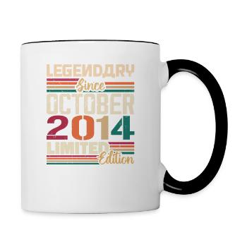 Octobre 2014 Millésime - Cadeau d’anniversaire 2014 - Mug contrasté - blanc/noir - Droite