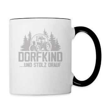 Dorfkind Und Stolz Drauf - Tasse zweifarbig - Weiß/Schwarz - Rechts