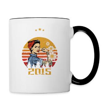 October 2015 born | October 2015 - Contrasting Mug - white/black - Right