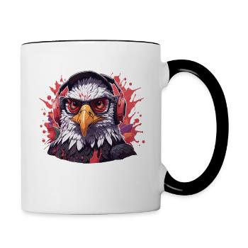 adler Tier Kunst I cooles niedliches adler - Tasse zweifarbig - Weiß/Schwarz - Rechts
