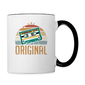 Né en novembre 1958 Rétro - Mug contrasté - blanc/noir - Droite