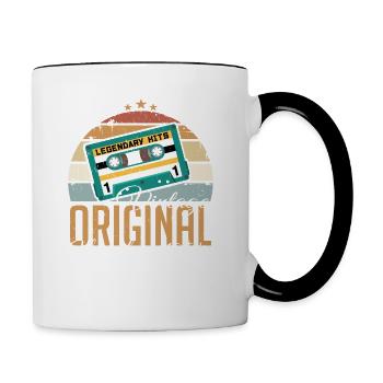 Né en novembre 1984 Rétro - Mug contrasté - blanc/noir - Droite