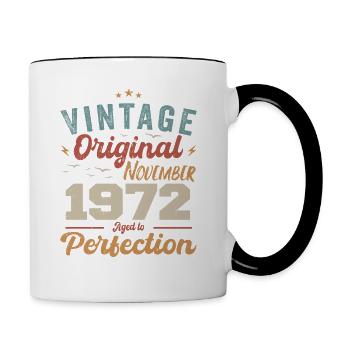 Legendär Seit November 1972 - 1972 - Tasse zweifarbig - Weiß/Schwarz - Rechts