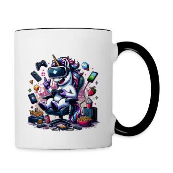 Gamer Girl Gaming & Gamer Femmes & Filles - Mug contrasté - blanc/noir - Droite