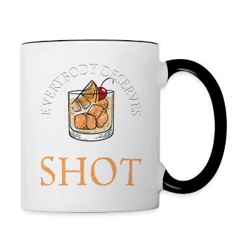 Everybody Deserves Another Shot Barman Cocktail Ba - Contrasting Mug - white/black - Right