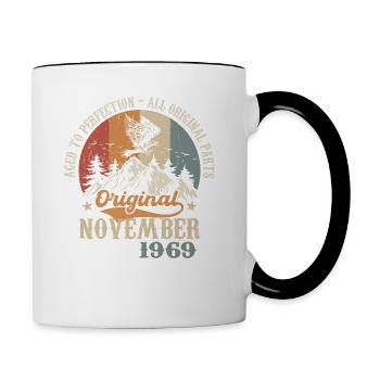Anniversaire en Novembre 1969 - Novembre 1969 - Mug contrasté - blanc/noir - Droite