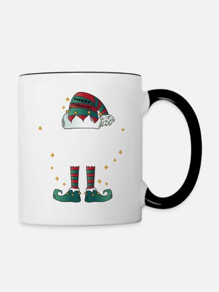 fix it Elf funny Family Christmas Weihnachten - Tasse zweifarbig - Weiß/Schwarz