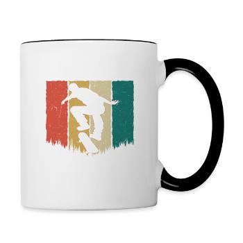 Je fais mes propres cascades Skateboard Skater Skateboard - Mug contrasté - blanc/noir - Droite