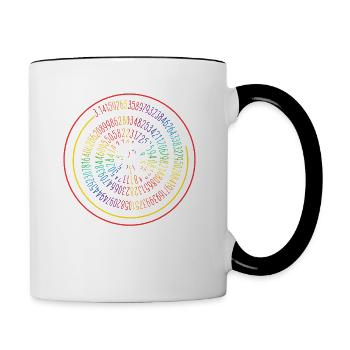 3.14 Pop Art Spirale Math Science Geek - Mug contrasté - blanc/noir - Droite