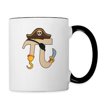 PIrate Pi Day Drôle Pirate Lovers Math - Mug contrasté - blanc/noir - Droite