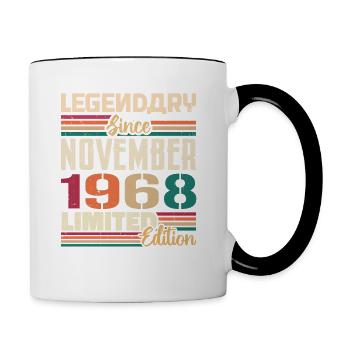 Légendaire depuis novembre 1968 - Cadeau 1968 - Mug contrasté - blanc/noir - Droite