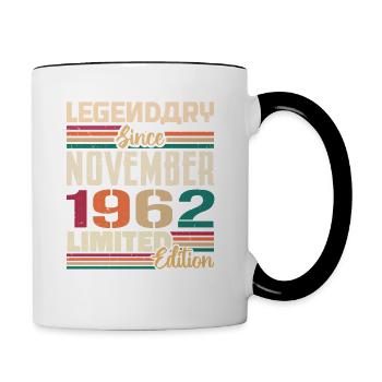 Légendaire depuis novembre 1962 - Cadeau 1962 - Mug contrasté - blanc/noir - Droite