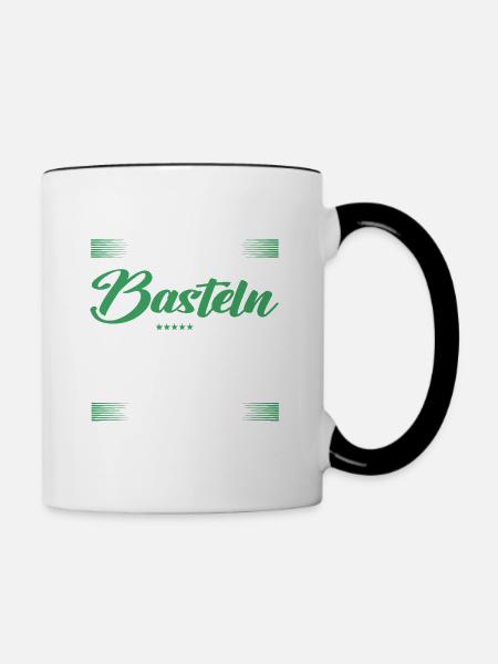 Basteln Lustiger Spruch für Mann & Frau - Tasse zweifarbig - Weiß/Schwarz